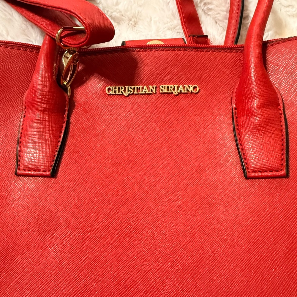 Christian Siriano Bold Red Satchel - Picture 2 of 3